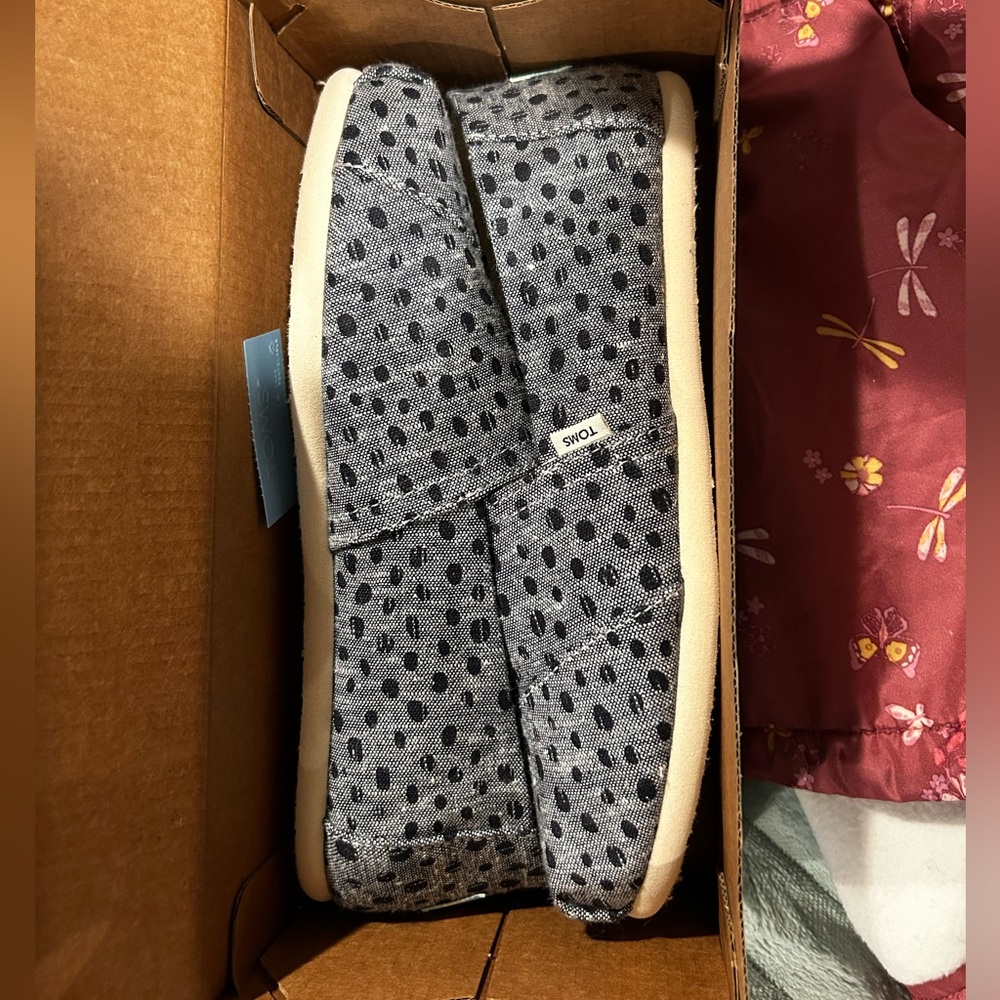 TOMS Navy Chambray Dots Alpargata